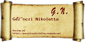 Gönczi Nikoletta névjegykártya